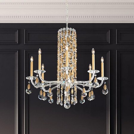 Schonbek Sarella 8 Light 110V Chandelier in Antique Silver with Crystal Crystal RS83081N-48S